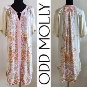 Odd Molly Morocco Tunic Dress Boho Paisley Print‎ Viscose Size M